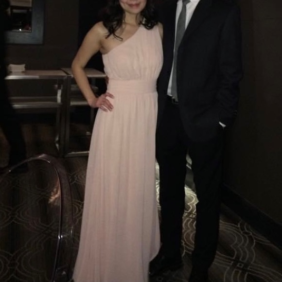 LULU’S Looking Glass Blush Pink One-Shoulder Maxi Dress - Picture 4 of 8